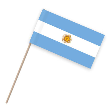 Argentinien Papierfahne Holzstab