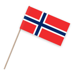 Norwegen Papierfähnchen Holzstab