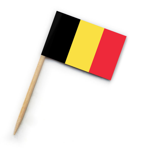 1000 Zahnstocher-Fahnen mit Belgien-Flagge als Partypicker