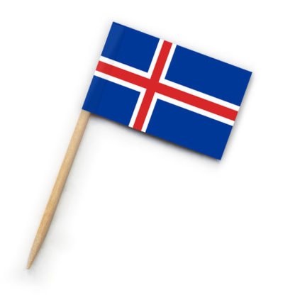 1000 Zahnstocher-Fahnen mit Island-Flagge als Partypicker