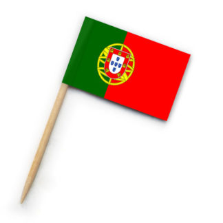 1000 Zahnstocher-Fahnen mit Portugal-Flagge als Partypicker
