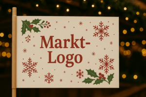 Bedruckte Papierfahne für Weihnachtsmarkt